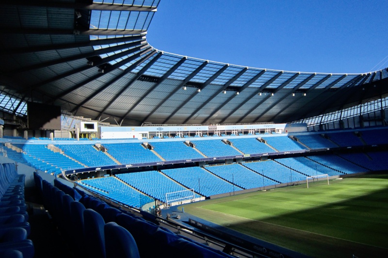 Das Etihad Stadium in Manchester, Spielstätte der Premier League